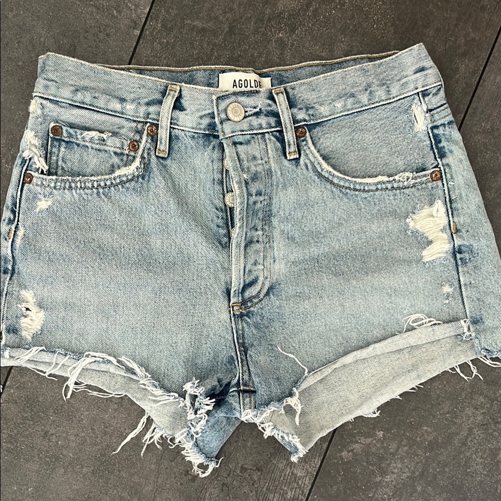 Agolde Parker Vintage Cutoff High Rise Denim Shorts